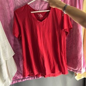 Time true v neck red t shirt
